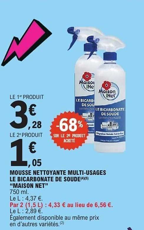MOUSSE NETTOYANTE MULTI-USAGES LE BICARBONATE DE SOUDE "MAISON NET"