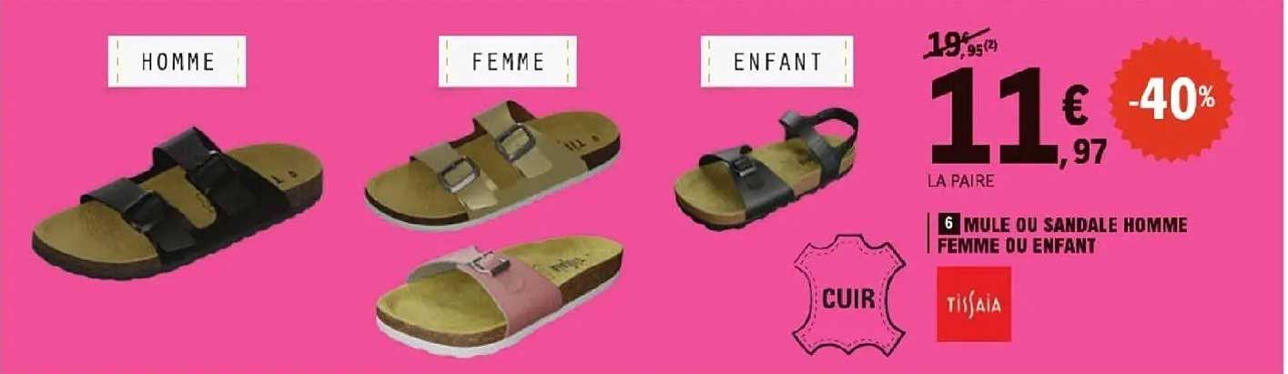 MULE OU SANDALE HOMME FEMME OU ENFANT