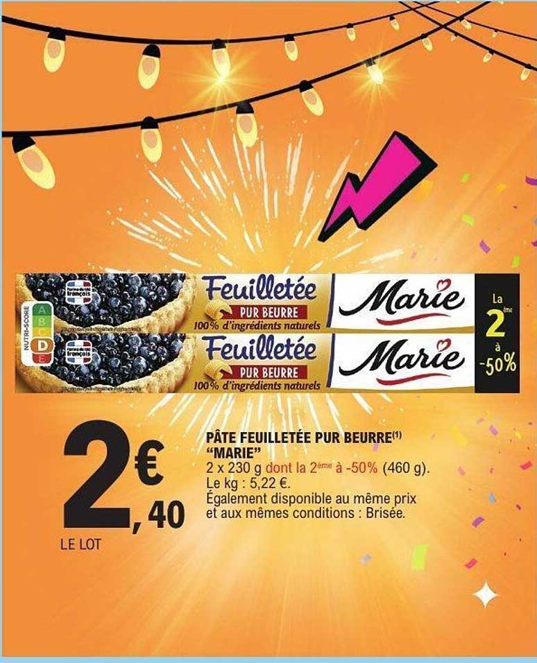 PÂTE FEUILLETÉE PUR BEURRE “MARIE”