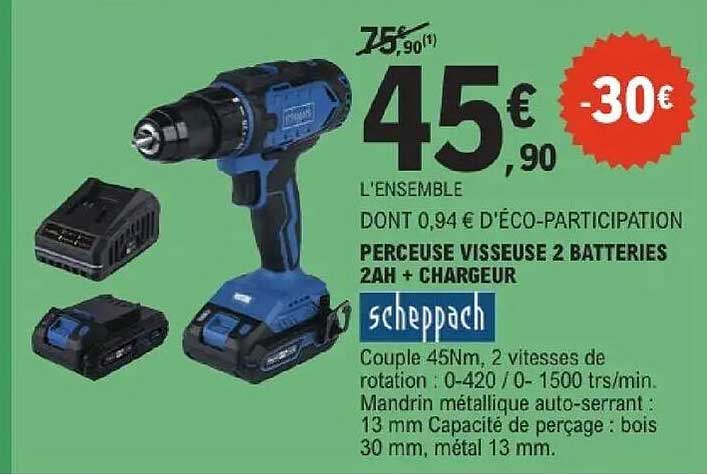 PERCEUSE VISSEUSE 2 BATTERIES 2AH + CHARGEUR