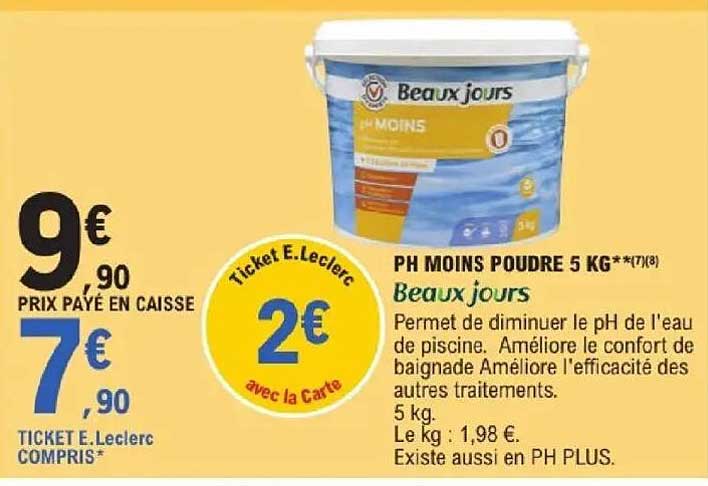 PH MOINS POUDRE 5 KG**(7)(8) Beaux jours