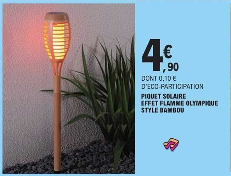 PIQUET SOLAIRE EFFET FLAMME OLYMPIQUE STYLE BAMBOU