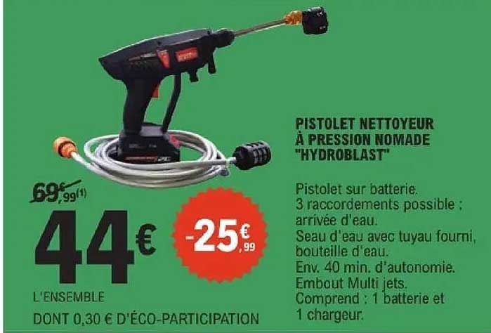 PISTOLET NETTOYEUR À PRESSION NOMADE "HYDROBLAST"