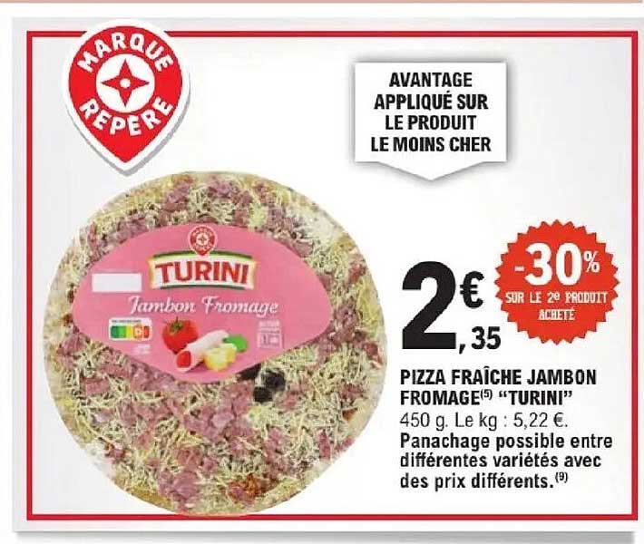 PIZZA FRAÎCHE JAMBON FROMAGE(S) "TURINI"