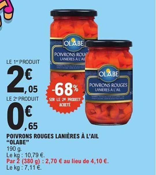 POIVRONS ROUGES LANIÈRES À L'AIL “OLABE”