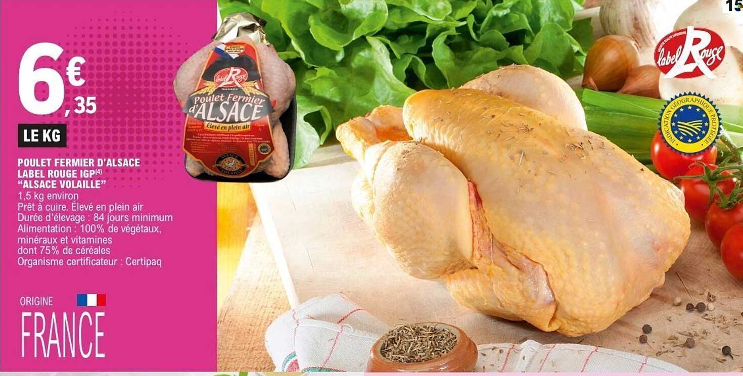POULET FERMIER D’ALSACE LABEL ROUGE IGP(4) “ALSACE VOLAILLE”
