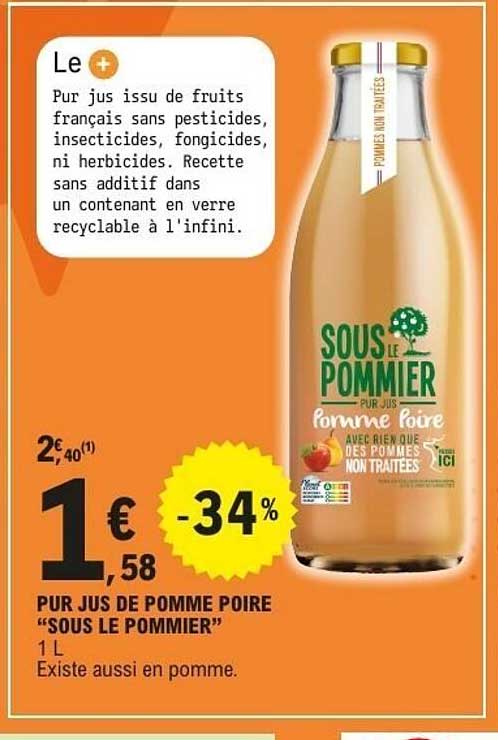 PUR JUS DE POMME POIRE “SOUS LE POMMIER” 1 L