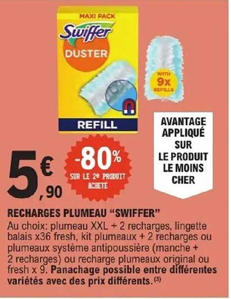 RECHARGES PLUMEAU “SWIFFER”