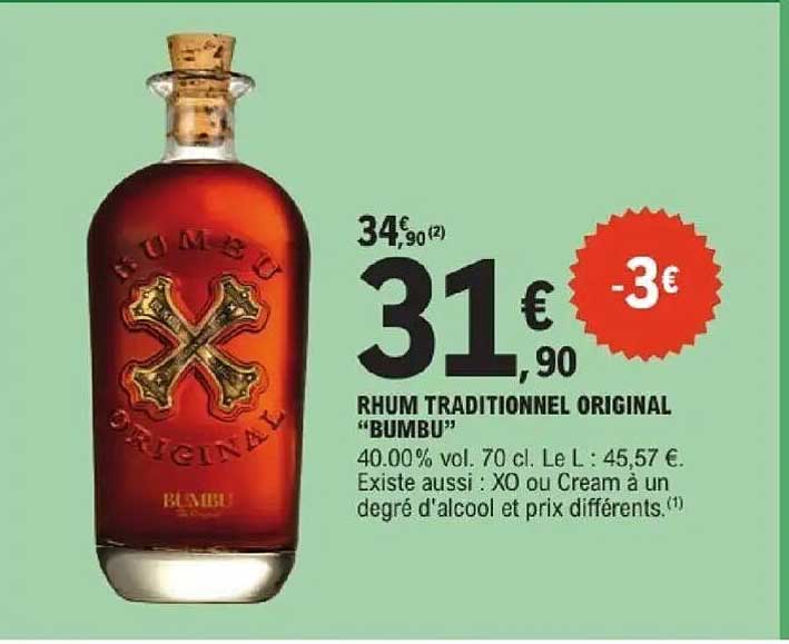 Rhum traditionnel original “BUMBU”
