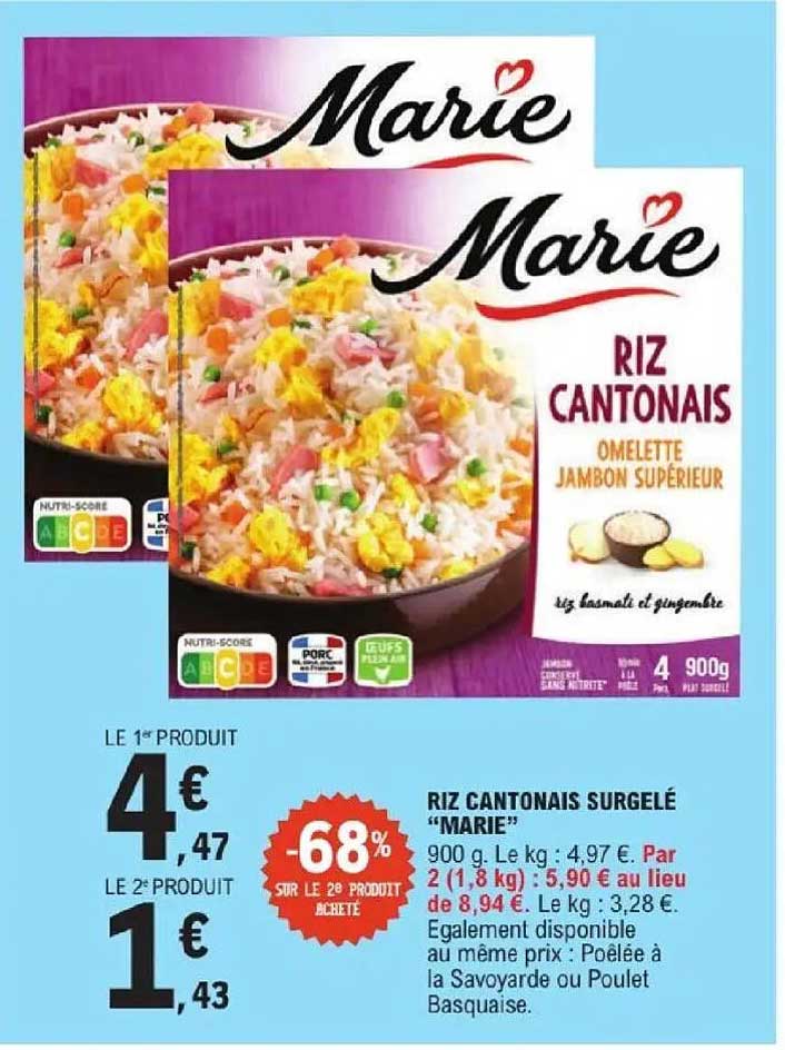 RIZ CANTONAIS SURGELÉ "MARIE"