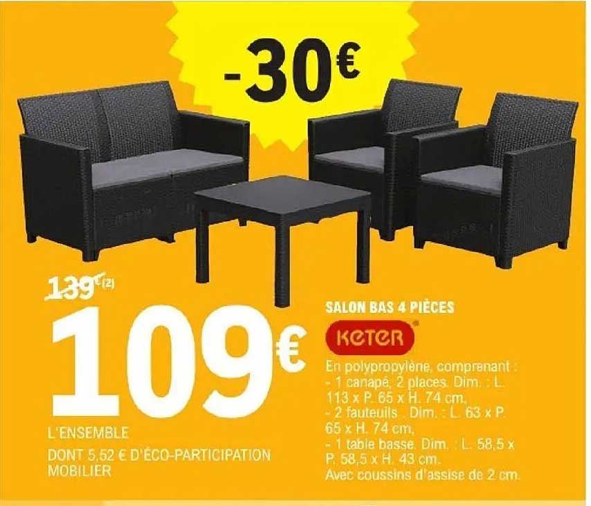 SALON BAS 4 PIÈCES KETER