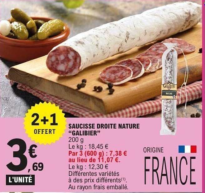 SAUCISSE DROITE NATURE “GALIBIER”