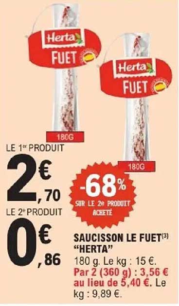 SAUCISSON LE FUET(3) "HERTA"