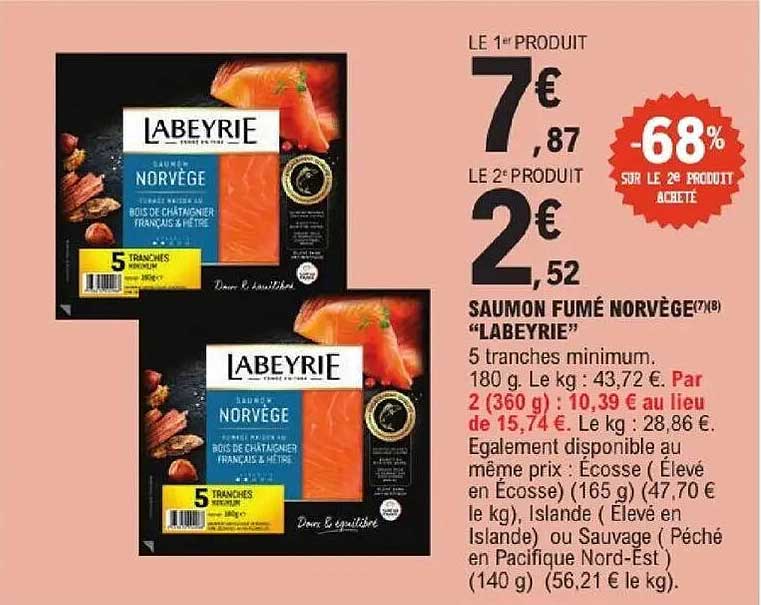 SAUMON FUMÉ NORVÈGE "LABEYRIE"
