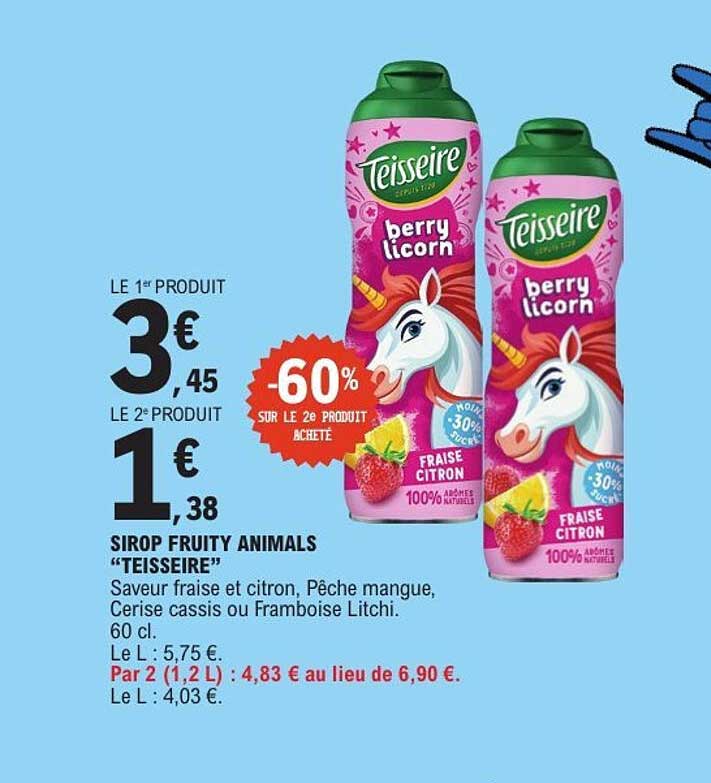 SIROP FRUITY ANIMALS "TEISSEIRE"