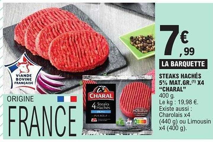 STEAKS HACHÉS 5% MAT.GR. (1) X4 “CHARAL”