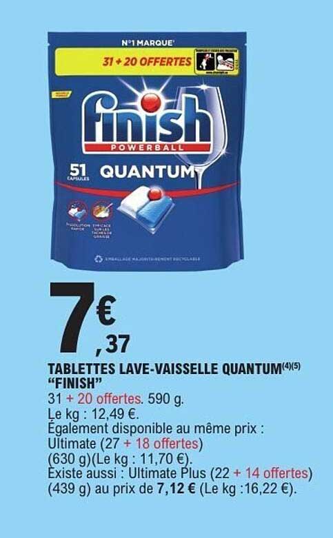 TABLETTES LAVE-VAISSELLE QUANTUM(4)(5) “FINISH”
