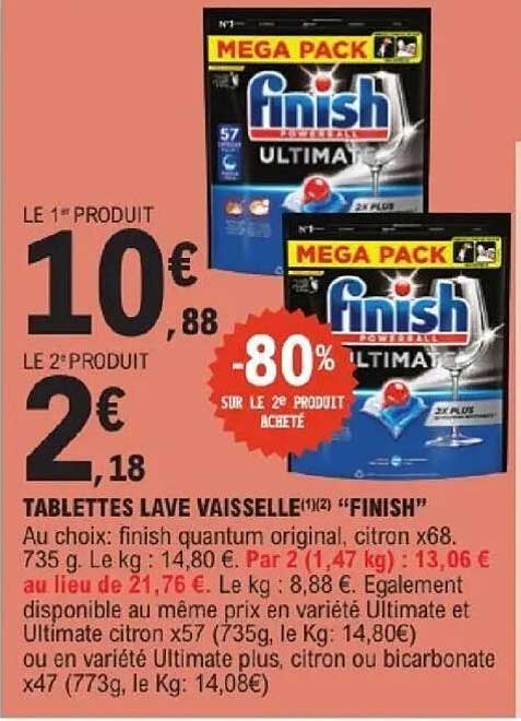 TABLETTES LAVE VAISSELLE(1)(2) “FINISH”