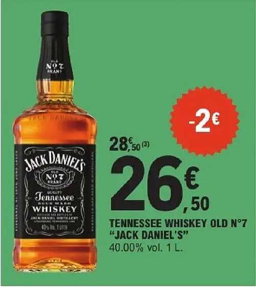 TENNESSEE WHISKEY OLD N°7 "JACK DANIEL'S" 40.00% vol. 1 L.
