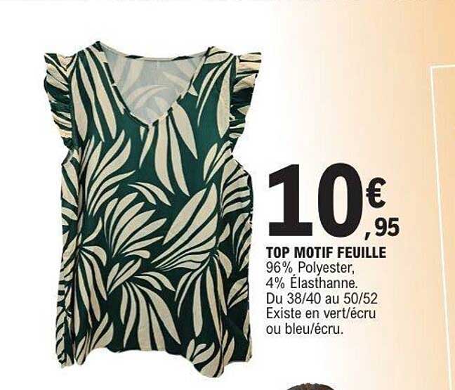 TOP MOTIF FEUILLE