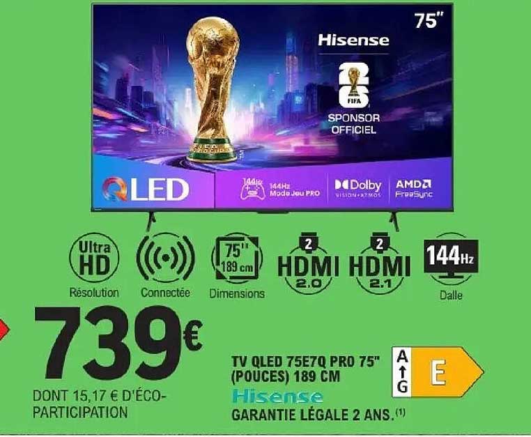 TV QLED 75E7Q PRO 75" (POUCES) 189 CM