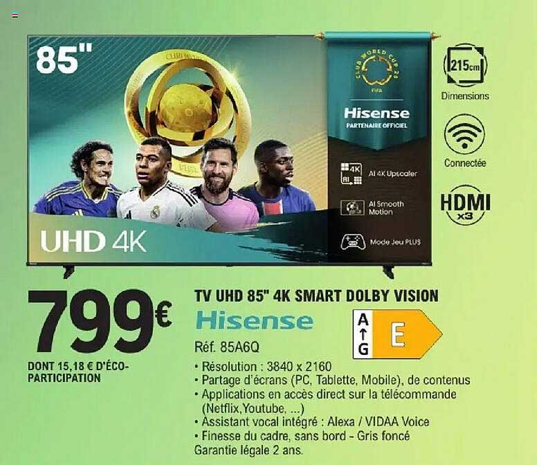 TV UHD 85" 4K SMART DOLBY VISION Hisense