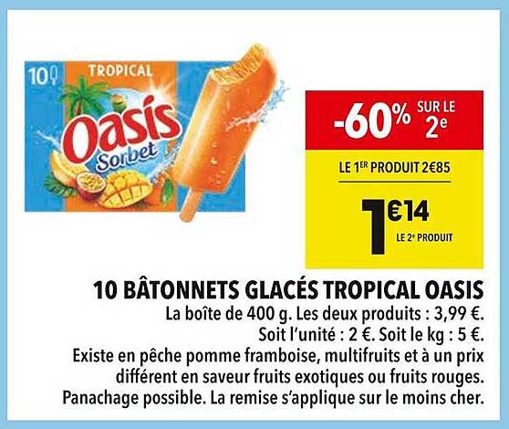 10 BÂTONNETS GLACÉS TROPICAL OASIS