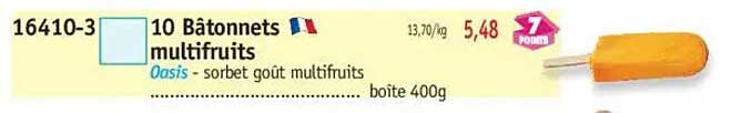 10 Bâtonnets multifruits