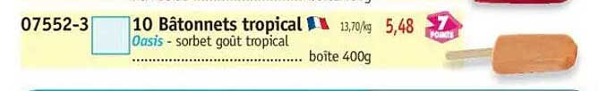 10 Bâtonnets tropical