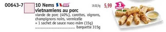 10 Nems vietnamiens au porc