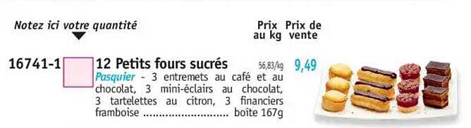 12 Petits fours sucrés