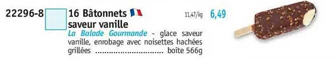 16 Bâtonnets saveur vanille