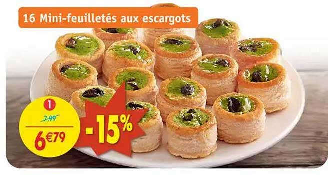 16 Mini-feuilletés aux escargots