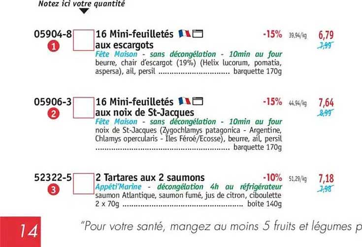 16 Mini-feuilletés aux escargots