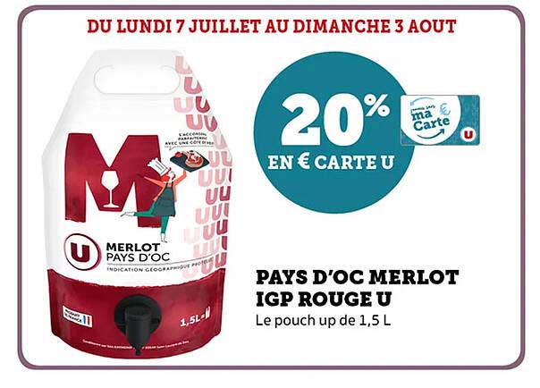 20% EN € CARTE U