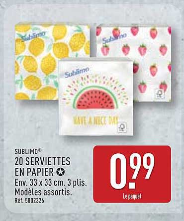 20 SERVIETTES EN PAPIER