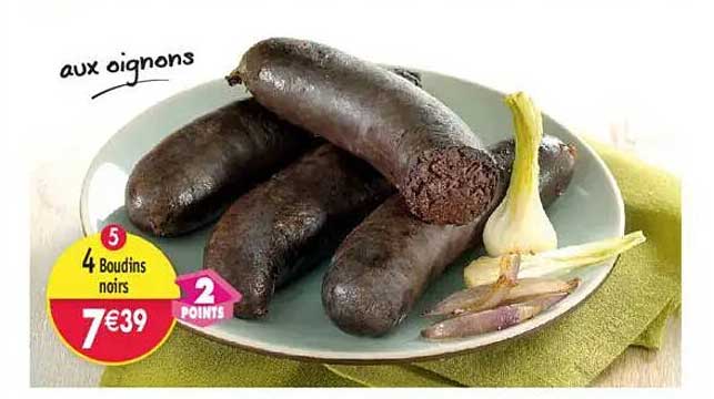 4 Boudins noirs aux oignons