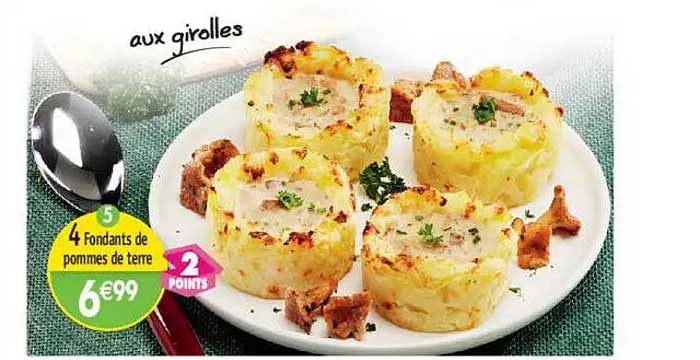 4 Fondants de pommes de terre aux girolles