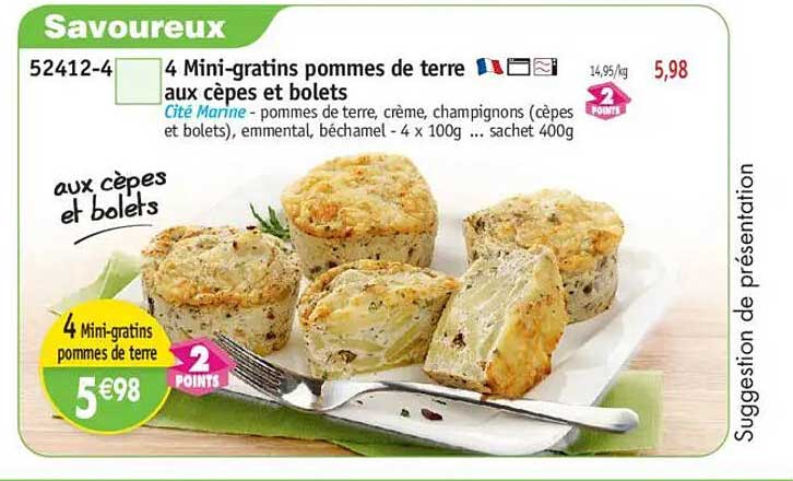 4 Mini-gratins pommes de terre aux cèpes et bolets