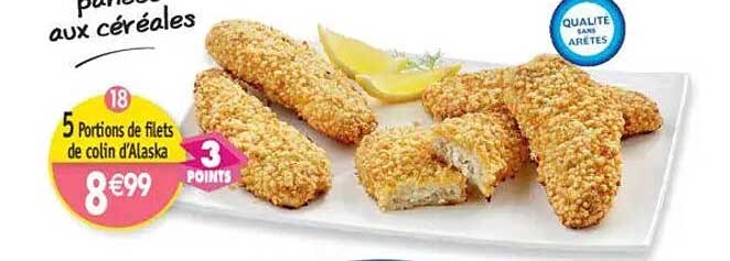 5 Portions de filets de colin d'Alaska