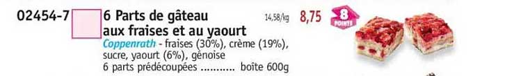 6 Parts de gâteau aux fraises et au yaourt