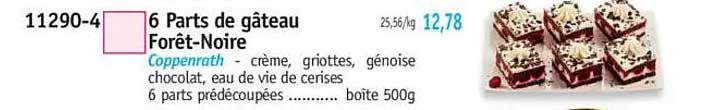 6 Parts de gâteau Forêt-Noire