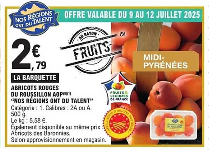 Abricots rouges du Roussillon AOP