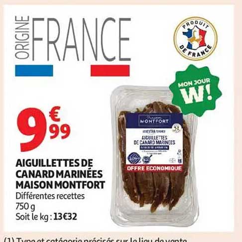 AIGUILLETTES DE CANARD MARINÉES MAISON MONTFORT
