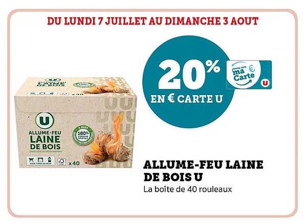 ALLUME-FEU LAINE DE BOIS U