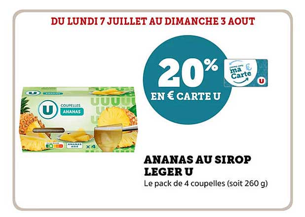 ANANAS AU SIROP LEGER U