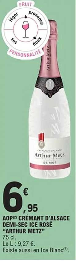 AOP(2) Crémant d'Alsace Demi-Sec Ice Rosé "Arthur Metz"