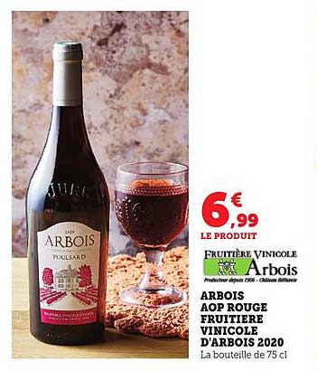 ARBOIS AOP ROUGE FRUITIERE VINICOLE D'ARBOIS 2020