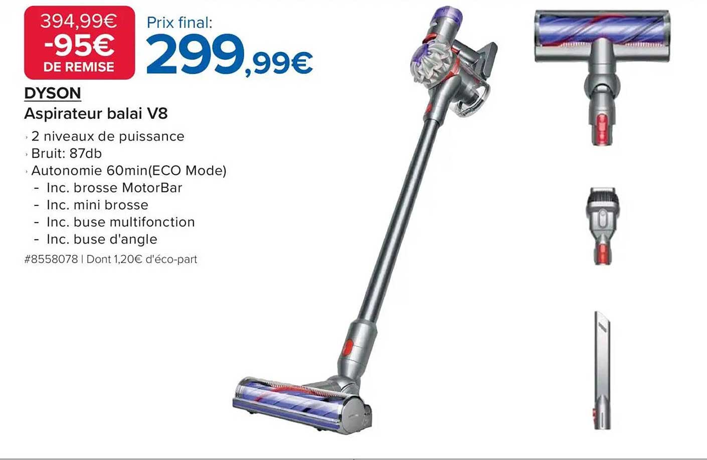 Aspirateur balai V8