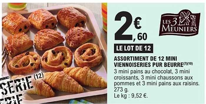 ASSORTIMENT DE 12 MINI VIENNOISERIES PUR BEURRE